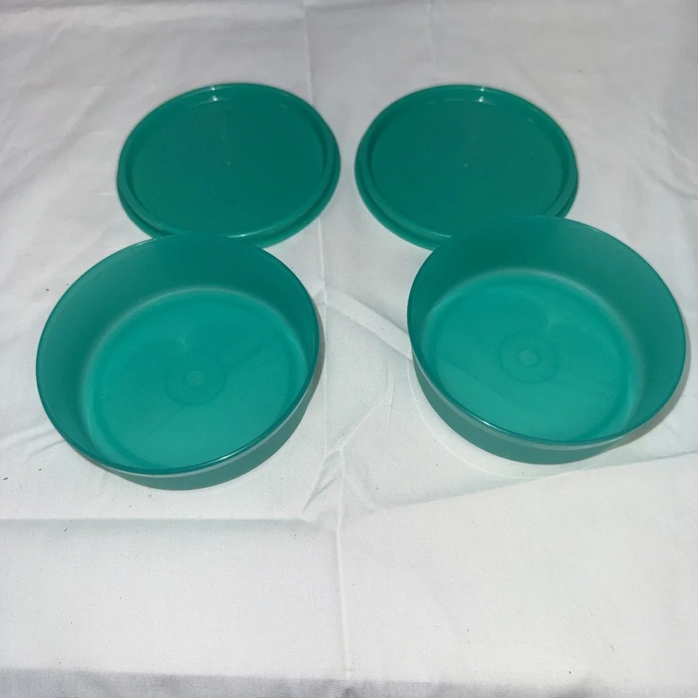 Vintage Tupperware Yellow Round Snack Container W/ Lid 1286-18 Lot Of‎ 2